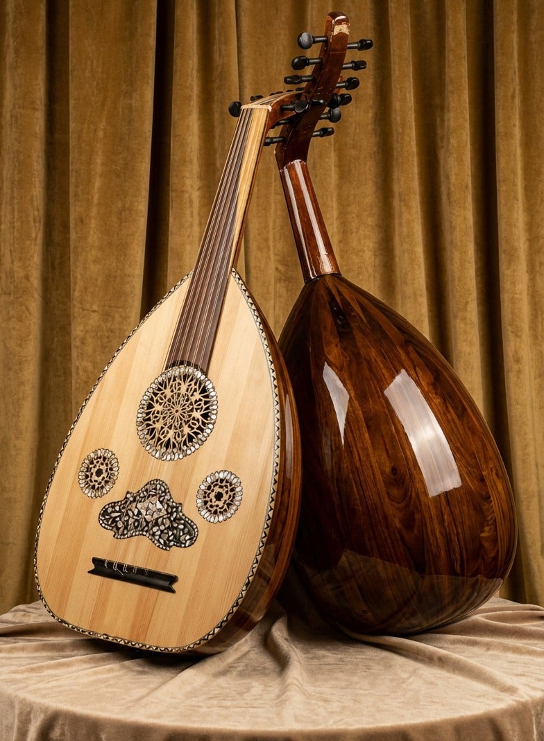 عود موسيقي لوكس فاخر مع حقيبة وريشتي عزف